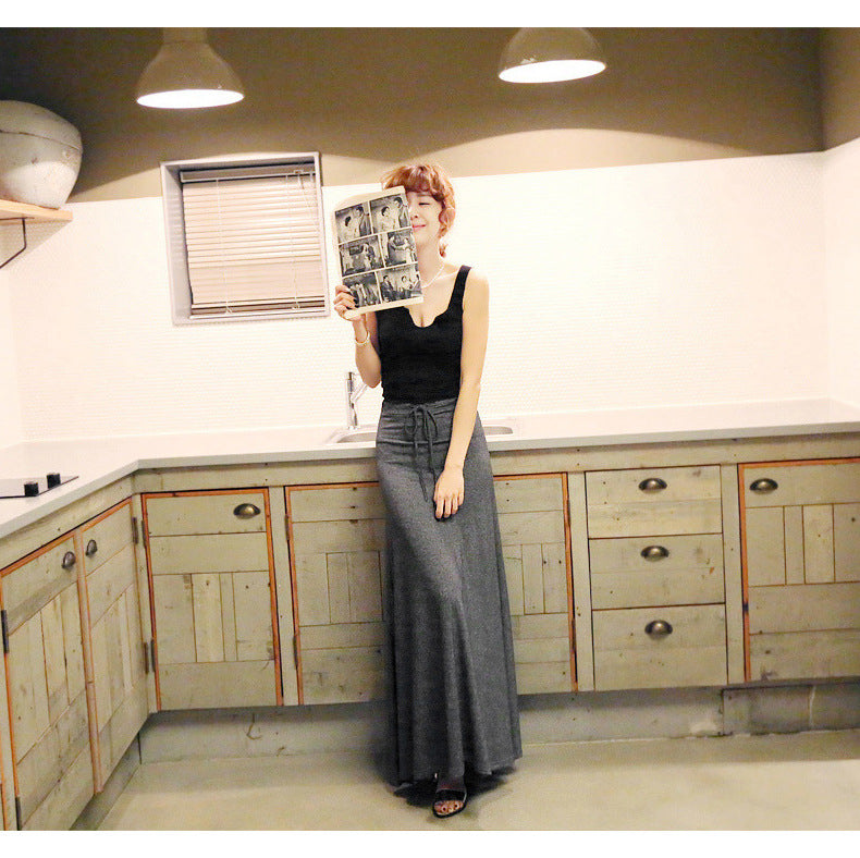 Split Skirt Women's Summer Long Skirt 100.00kg New Modal Strap A- line Skirt Slim-fit Long Skirt Skirt