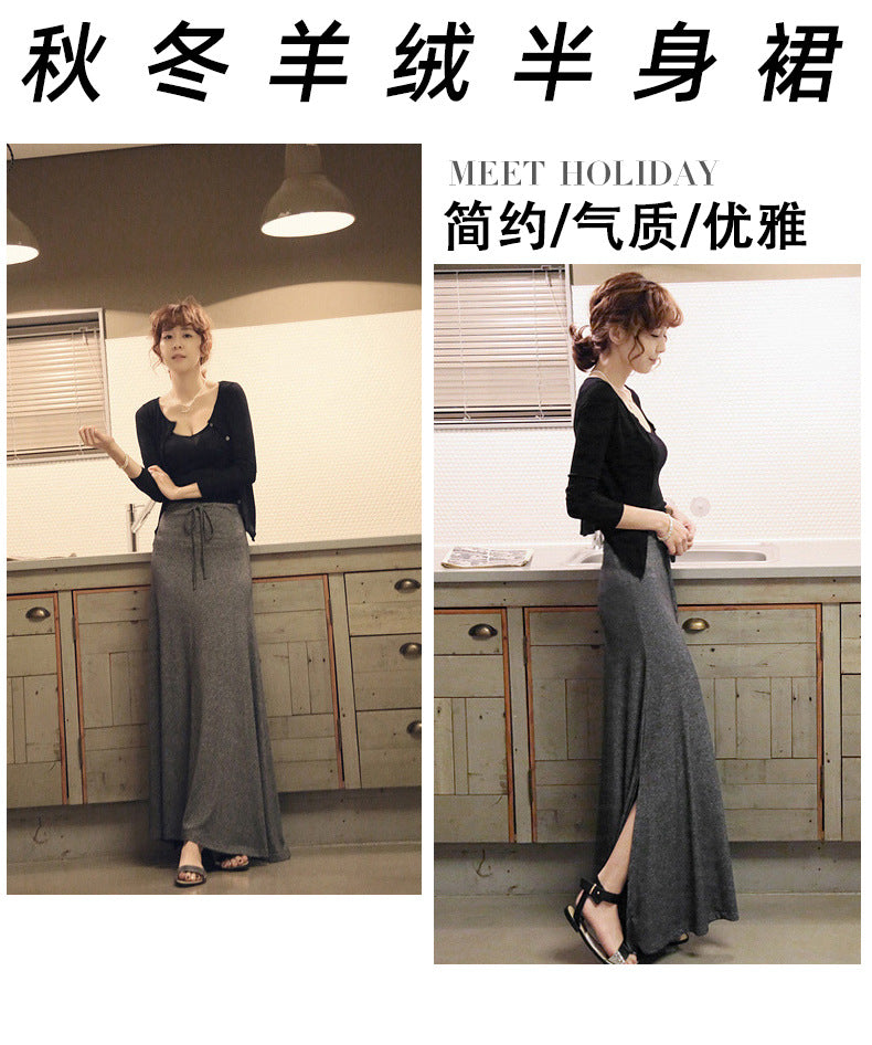 Split Skirt Women's Summer Long Skirt 100.00kg New Modal Strap A- line Skirt Slim-fit Long Skirt Skirt
