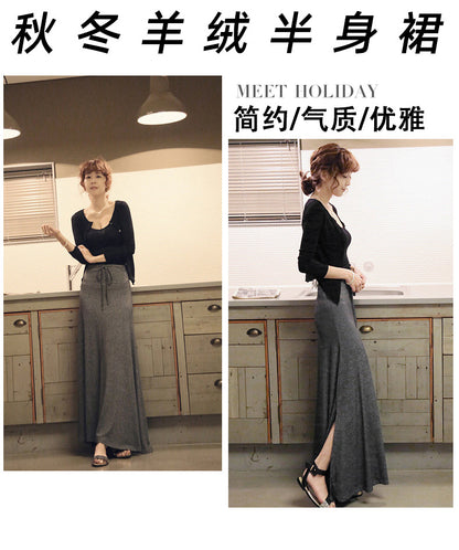 Split Skirt Women's Summer Long Skirt 100.00kg New Modal Strap A- line Skirt Slim-fit Long Skirt Skirt