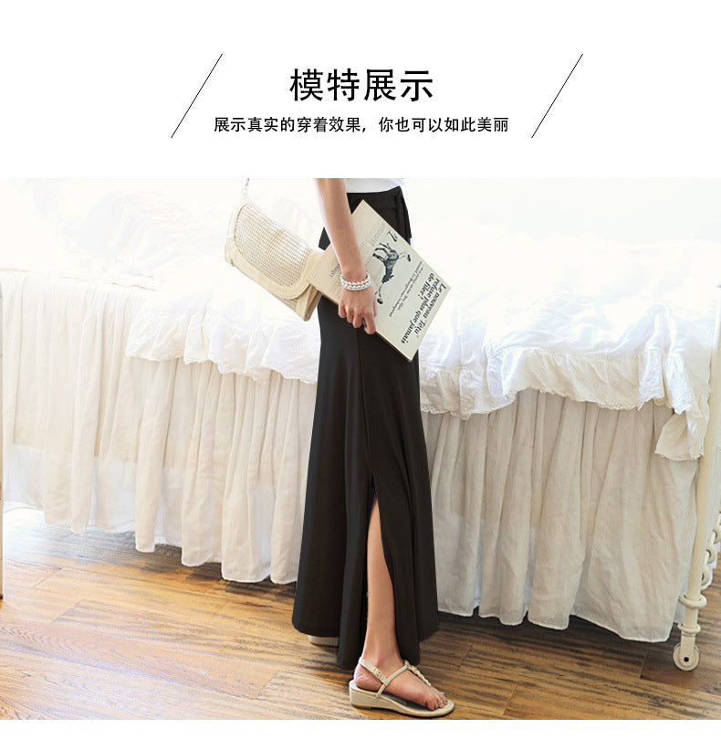 Split Skirt Women's Summer Long Skirt 100.00kg New Modal Strap A- line Skirt Slim-fit Long Skirt Skirt