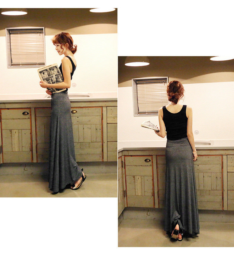 Split Skirt Women's Summer Long Skirt 100.00kg New Modal Strap A- line Skirt Slim-fit Long Skirt Skirt