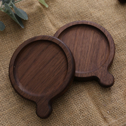 Wooden Coaster Black Walnut Square Coaster Wooden Insulation Pad Solid Wood Coaster Engraved Logo