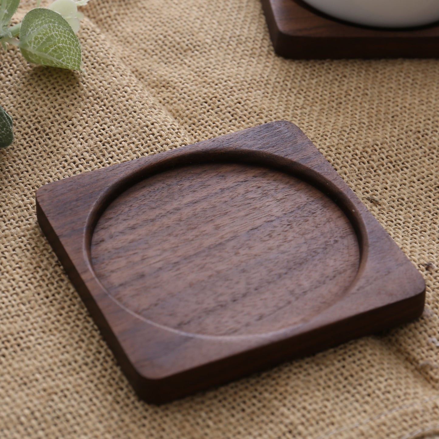 Wooden Coaster Black Walnut Square Coaster Wooden Insulation Pad Solid Wood Coaster Engraved Logo