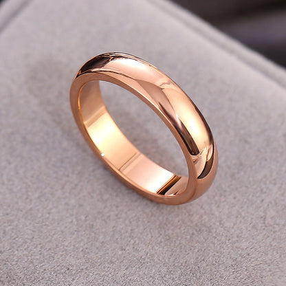 Wish Elegant Korean Style Simple Titanium Steel Ring Women's Diamond Stainless Steel Ring Couple's Fashion Internet Celebrity Ring