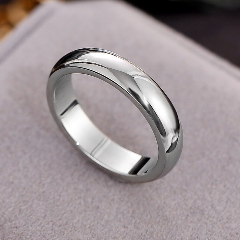 Wish Elegant Korean Style Simple Titanium Steel Ring Women's Diamond Stainless Steel Ring Couple's Fashion Internet Celebrity Ring