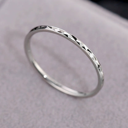 European and American Hot Titanium Steel Full Diamond Zircon Ring 18k Rose Gold Index Finger Couple Ring Ins Simple Trendy Jewelry for Women
