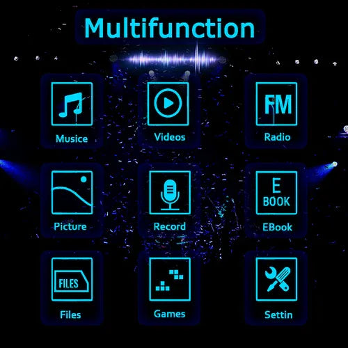 16GB MP3 Player USB Charging Record Digital Display Screen Media Lossless Pocket Sports Running Walking HIFI Music Speakers