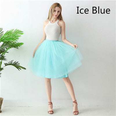 Europe and the United States high waist mesh skirt Tutu skirt strength manufacturers 7 65cm elastic waist cross-border Net red skirt adult