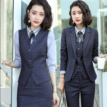 Professional Suit for Women 2024 New Plaid Formal Suit for Women, Small Suit, Fashionable Elegant, Business Elegant Suit for Women