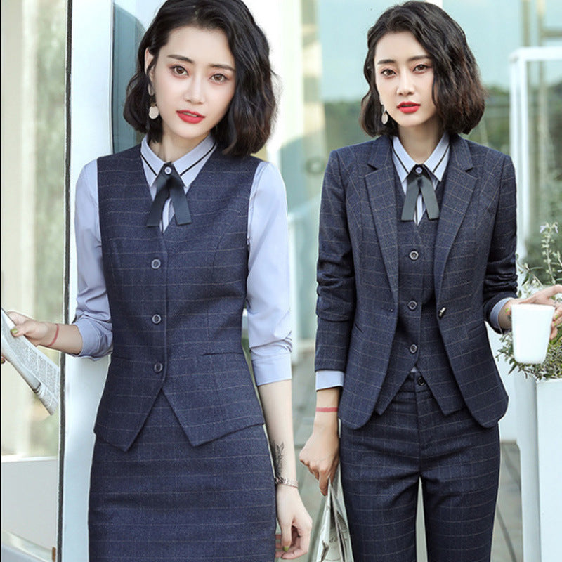 Professional Suit for Women 2024 New Plaid Formal Suit for Women, Small Suit, Fashionable Elegant, Business Elegant Suit for Women