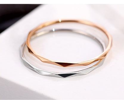 Wish Elegant Korean Style Simple Titanium Steel Ring Women's Diamond Stainless Steel Ring Couple's Fashion Internet Celebrity Ring