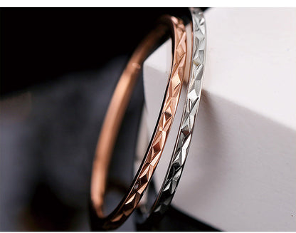 Wish Elegant Korean Style Simple Titanium Steel Ring Women's Diamond Stainless Steel Ring Couple's Fashion Internet Celebrity Ring