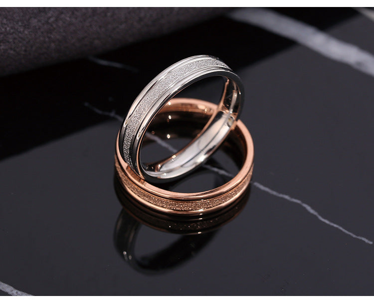 Wish Elegant Korean Style Simple Titanium Steel Ring Women's Diamond Stainless Steel Ring Couple's Fashion Internet Celebrity Ring