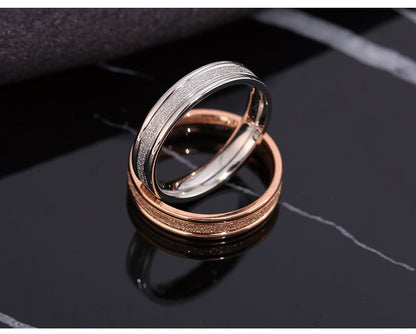 Wish Elegant Korean Style Simple Titanium Steel Ring Women's Diamond Stainless Steel Ring Couple's Fashion Internet Celebrity Ring