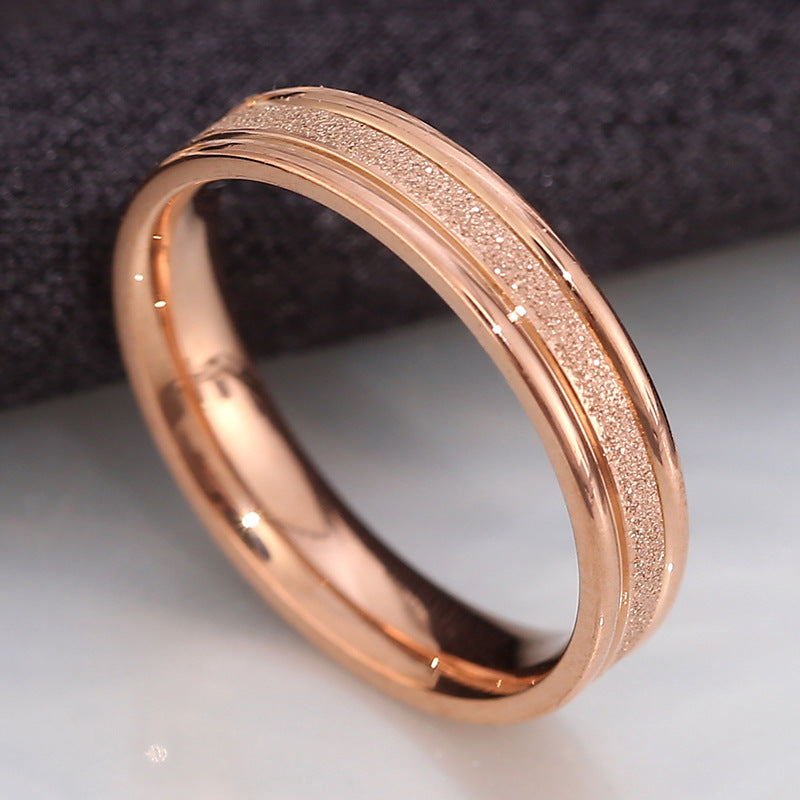 Wish Elegant Korean Style Simple Titanium Steel Ring Women's Diamond Stainless Steel Ring Couple's Fashion Internet Celebrity Ring