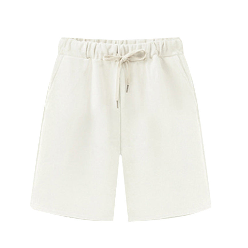 Small Sweat Pure Cotton Shorts Breathable Women's Summer High Waist Thin Loose Sports Casual Pants Slimming Straight Pants Women's Pants