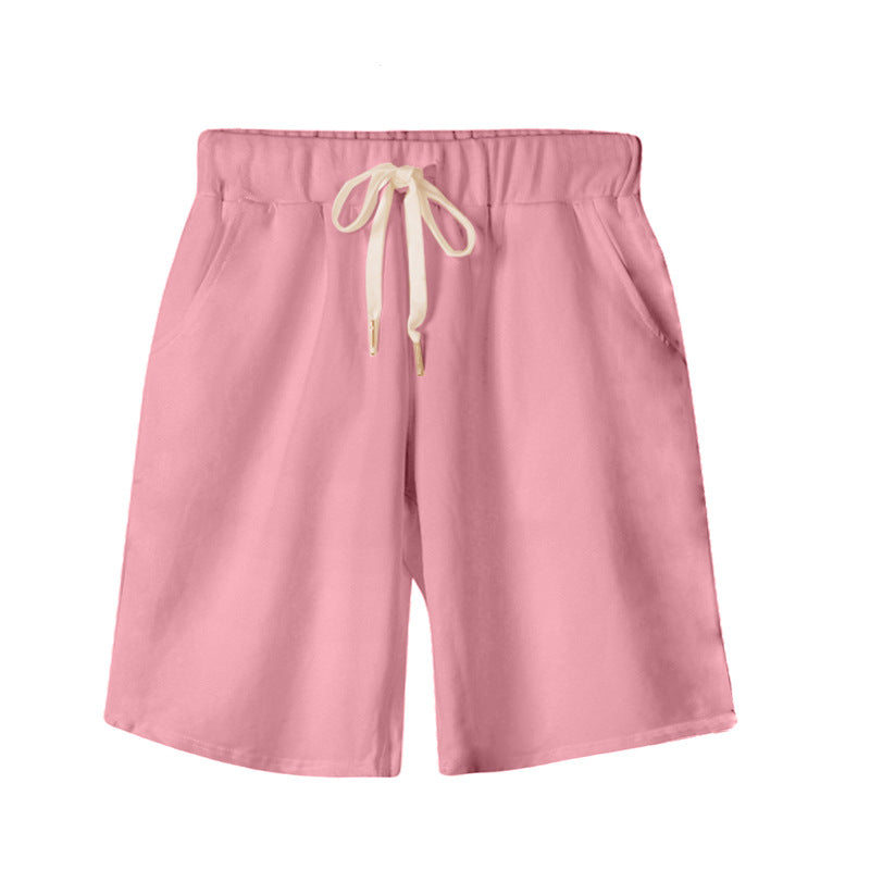 Small Sweat Pure Cotton Shorts Breathable Women's Summer High Waist Thin Loose Sports Casual Pants Slimming Straight Pants Women's Pants