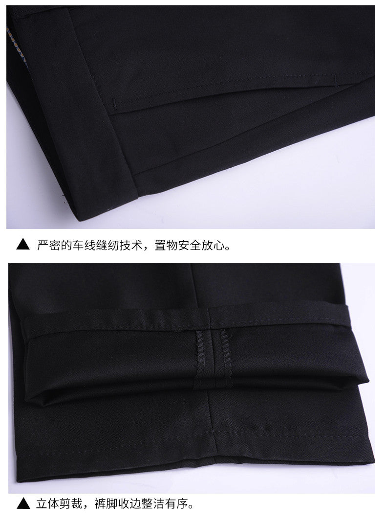 Men's Business Wear Slim-fit Trousers Spring and Autumn Casual Men's Wear Youth Work Dress Work Black Business Suit