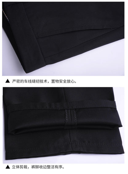 Men's Business Wear Slim-fit Trousers Spring and Autumn Casual Men's Wear Youth Work Dress Work Black Business Suit