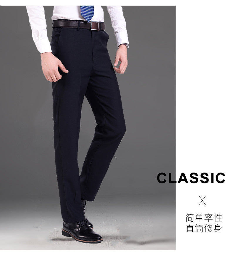 Men's Business Wear Slim-fit Trousers Spring and Autumn Casual Men's Wear Youth Work Dress Work Black Business Suit
