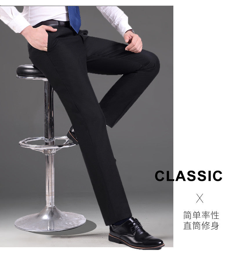 Men's Business Wear Slim-fit Trousers Spring and Autumn Casual Men's Wear Youth Work Dress Work Black Business Suit