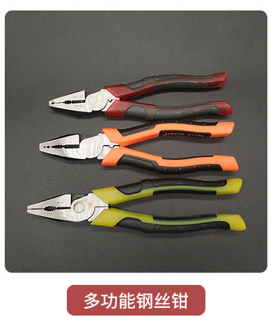 Pliers European Chrome Vanadium Steel Wire Pliers Source Factory Pvc Plastic Handle Tiger Pattern Vise 8inch Large Quantity Discount Pliers