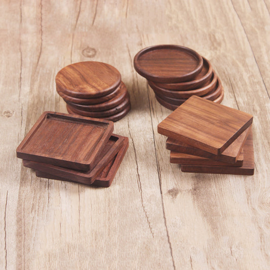 Wooden Coaster Black Walnut Square Coaster Wooden Insulation Pad Solid Wood Coaster Engraved Logo by PDG ibma