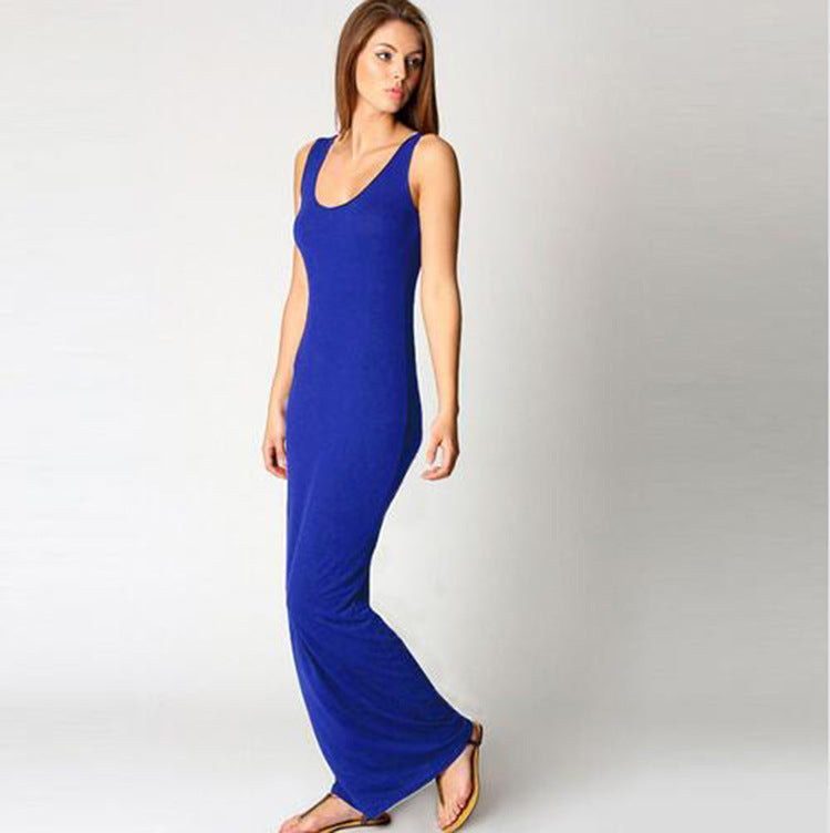 2025 European and American New Summer Casual Women's Clothing Amazon Cross-Border Sexy Vest Long Skirt Sleeveless Slim Dress