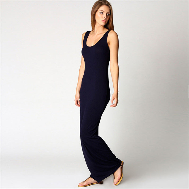 2025 European and American New Summer Casual Women's Clothing Amazon Cross-Border Sexy Vest Long Skirt Sleeveless Slim Dress