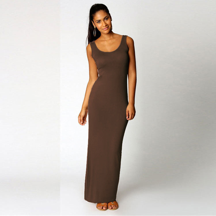 2025 European and American New Summer Casual Women's Clothing Amazon Cross-Border Sexy Vest Long Skirt Sleeveless Slim Dress