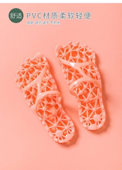 Foot Acupressure Massage Slippers for Women, Summer Bathroom Hollow Breathable Non-Slip Massage Slippers for Men, Outdoor Summer Health Shoes