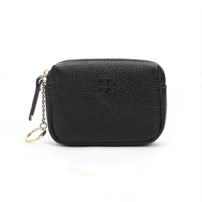 First Layer Cowhide Zipper Small Wallet Korean Style Simple Mini Keychain Coin Storage Bag Genuine Leather Coin Purse for Women