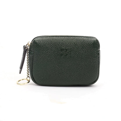 First Layer Cowhide Zipper Small Wallet Korean Style Simple Mini Keychain Coin Storage Bag Genuine Leather Coin Purse for Women