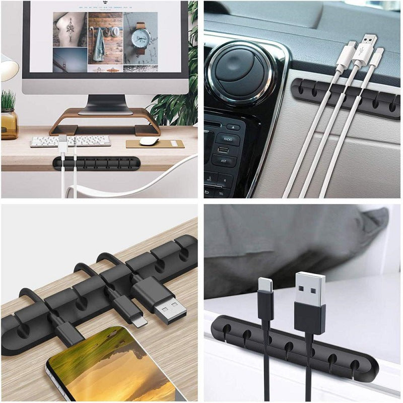 New desktop charging data cable holder multi-port creative storage wire silicone cable organizer hub