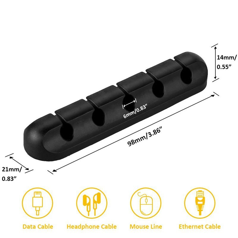 New desktop charging data cable holder multi-port creative storage wire silicone cable organizer hub