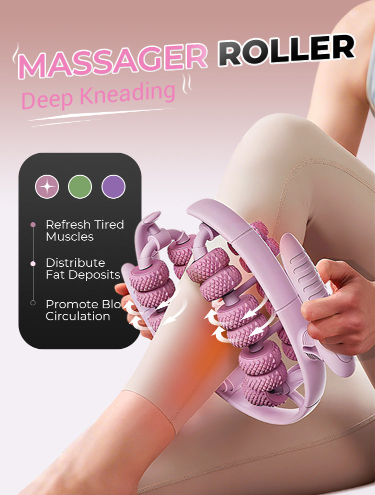 1PC Relax Ring Clamp Leg Massager 360°All-Round Massage 26 Wheel Body Massager Relief Fatigue Roller Massage Calf Muscle Relaxer