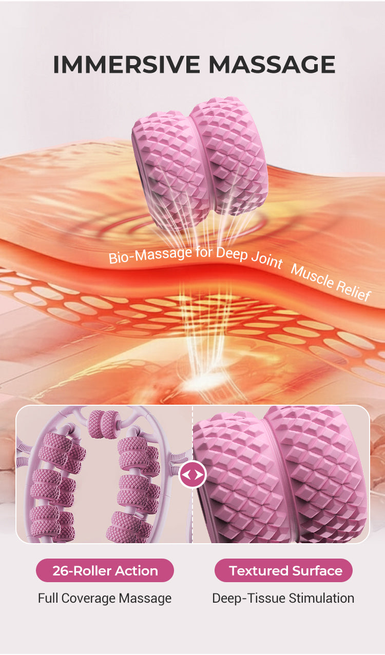 1PC Relax Ring Clamp Leg Massager 360°All-Round Massage 26 Wheel Body Massager Relief Fatigue Roller Massage Calf Muscle Relaxer