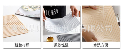 Large 29cm Silicone Pot Mat Square Thickeneded Insulation Mat Anti-Slip Corrugated Kitchen Table Casserole Mat Anti-Heat
