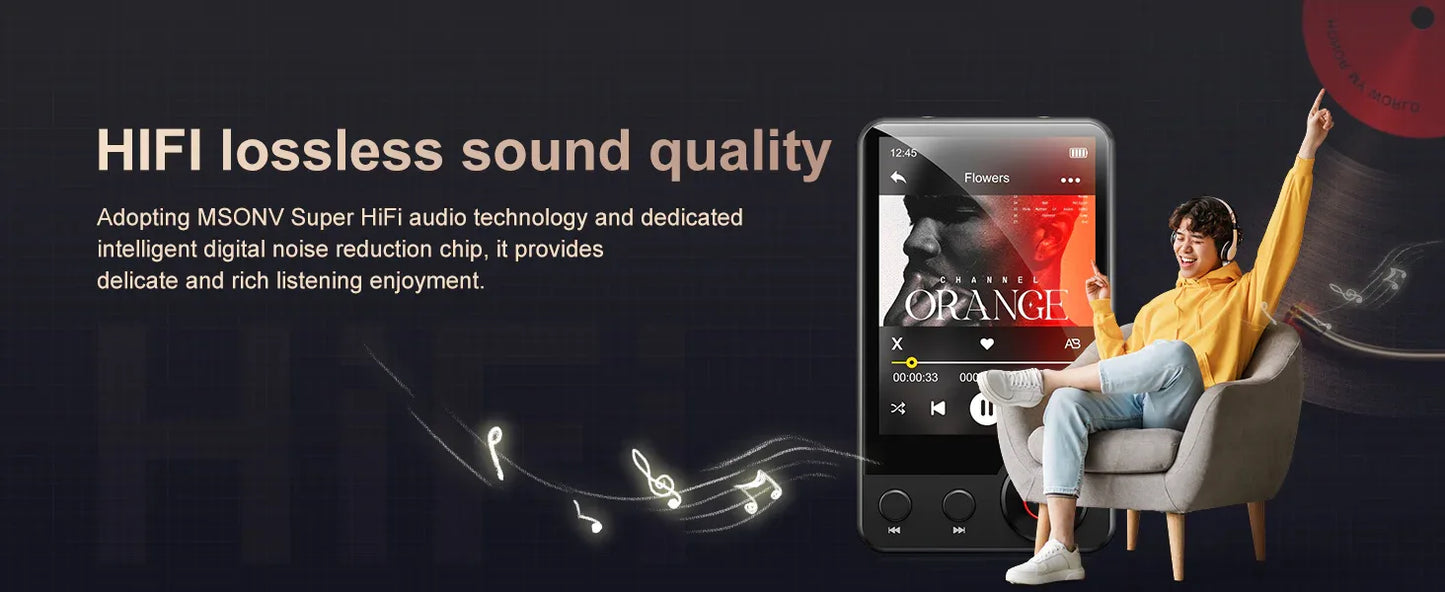 MECHEN 64GB/128GB MP3 Player with Bluetooth 5.3, 2.4’ Portable Full Touchscreen Music Player with Speakers