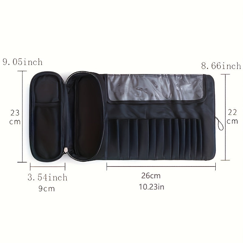 Large Capacity Makeup Brush Organizer Bag - Multi-Functional Korean Style Portable Cosmetic Pouch for Students