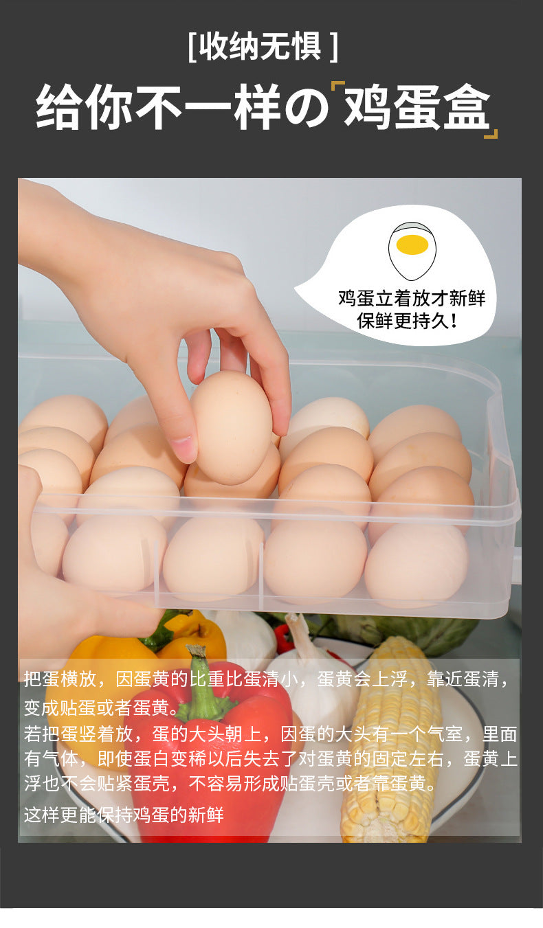 Yq5077 Kitchen Stackable 20-Slot Egg Carton Refrigerator Food Storage Box with Lid Egg Storage Box Egg Tray