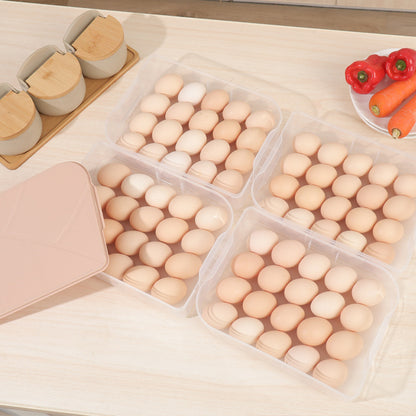 Yq5077 Kitchen Stackable 20-Slot Egg Carton Refrigerator Food Storage Box with Lid Egg Storage Box Egg Tray