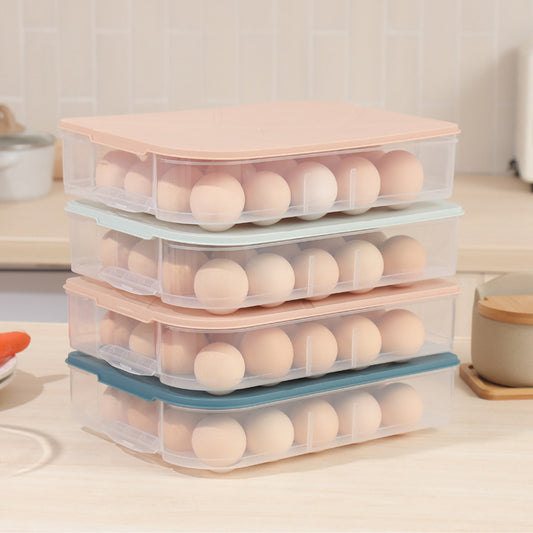 Yq5077 Kitchen Stackable 20-Slot Egg Carton Refrigerator Food Storage Box with Lid Egg Storage Box Egg Tray by PDG ibma