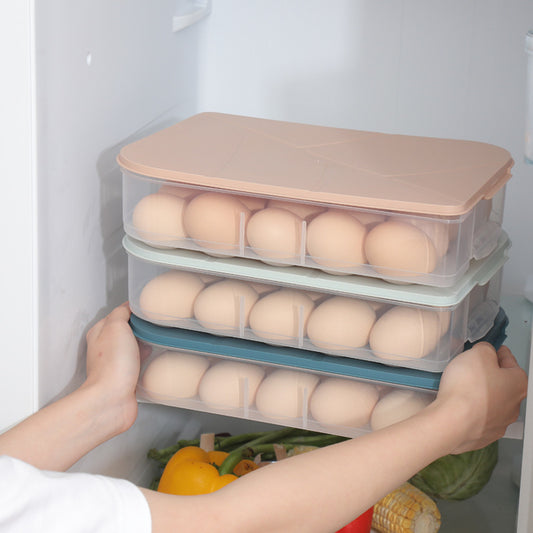 Yq5077 Kitchen Stackable 20-Slot Egg Carton Refrigerator Food Storage Box with Lid Egg Storage Box Egg Tray by PDG ibma