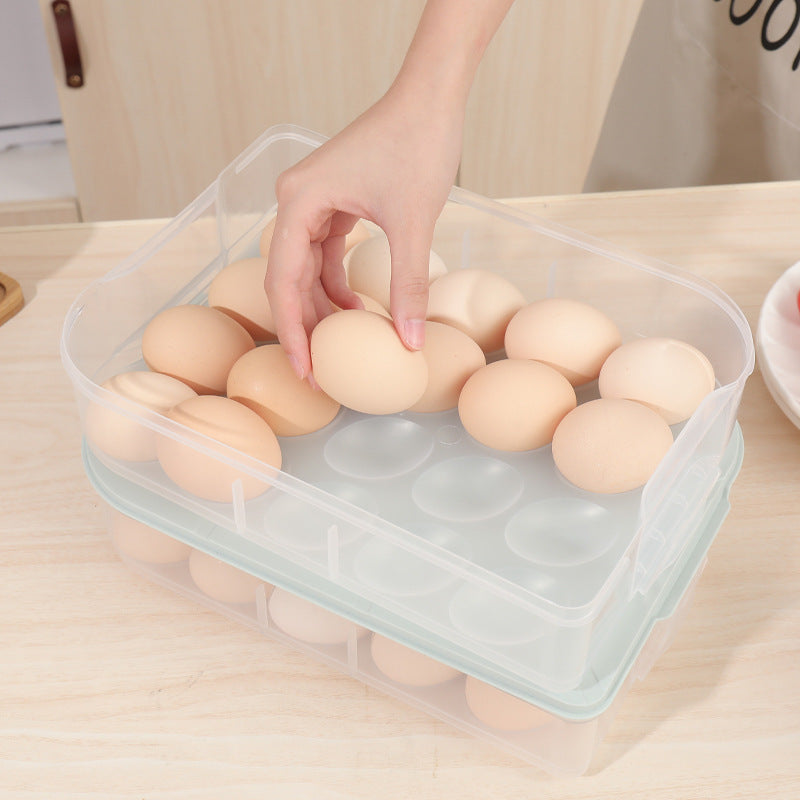 Yq5077 Kitchen Stackable 20-Slot Egg Carton Refrigerator Food Storage Box with Lid Egg Storage Box Egg Tray
