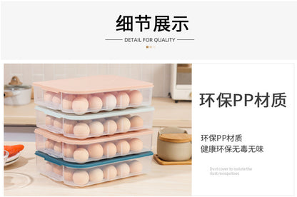 Yq5077 Kitchen Stackable 20-Slot Egg Carton Refrigerator Food Storage Box with Lid Egg Storage Box Egg Tray