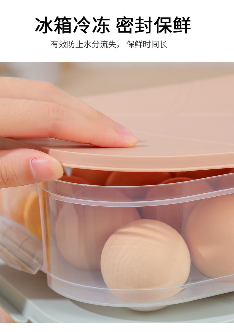 Yq5077 Kitchen Stackable 20-Slot Egg Carton Refrigerator Food Storage Box with Lid Egg Storage Box Egg Tray