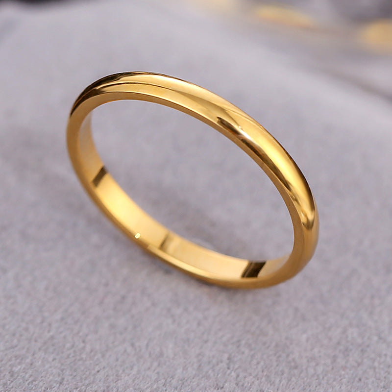 European and American Hot Titanium Steel Full Diamond Zircon Ring 18k Rose Gold Index Finger Couple Ring Ins Simple Trendy Jewelry for Women