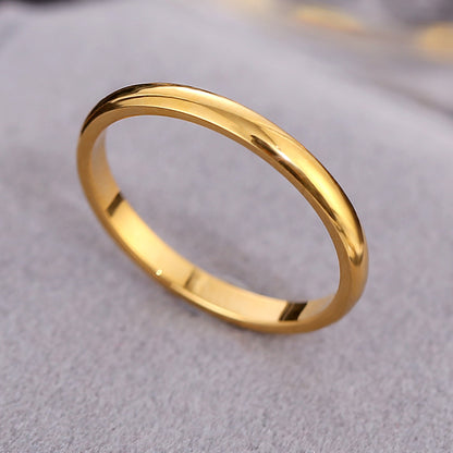 European and American Hot Titanium Steel Full Diamond Zircon Ring 18k Rose Gold Index Finger Couple Ring Ins Simple Trendy Jewelry for Women