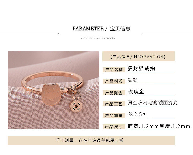 European and American Hot Titanium Steel Full Diamond Zircon Ring 18k Rose Gold Index Finger Couple Ring Ins Simple Trendy Jewelry for Women